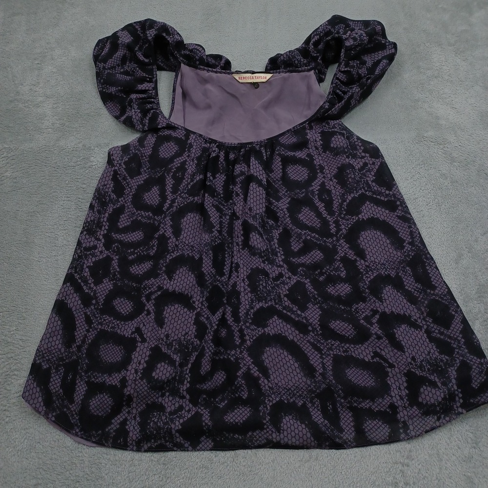Rebecca Taylor Top Womens 10 Purple Preppy Chic Cute Sleeveless